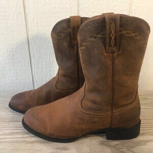 Ariat Heritage Mens Roper Cowboy Western Brown Leather Boots 11.5 EE 10002284